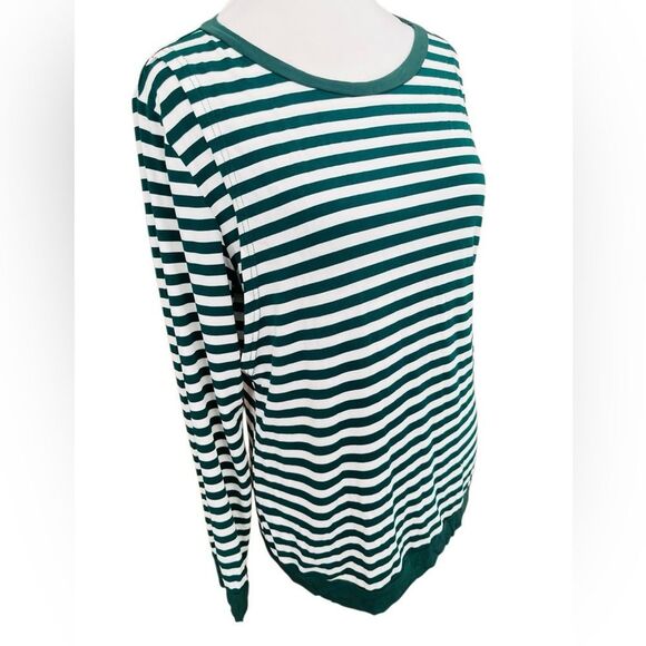 Ekouaer Striped Green and White Women's Nursing Top size M. - Picture 5 of 6